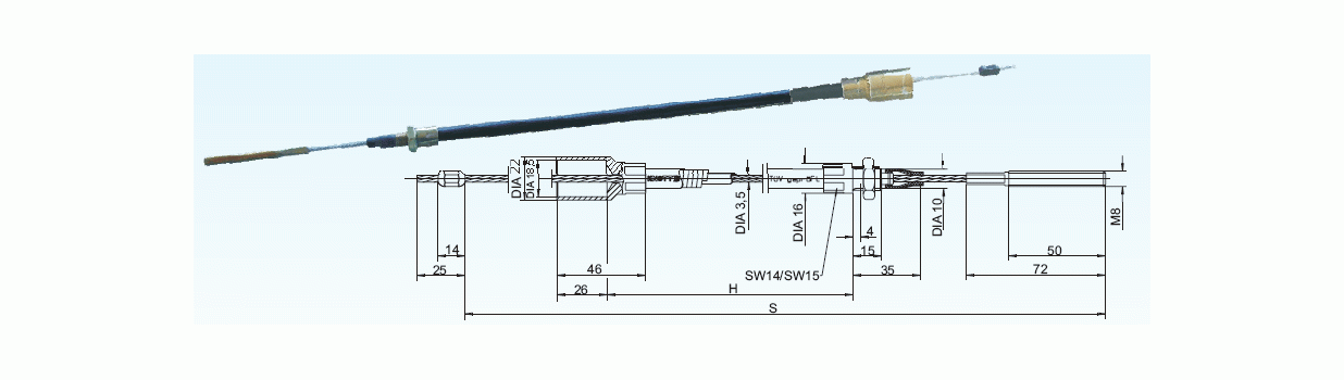 Cablu frana KNOTT cu filet 1730/1940